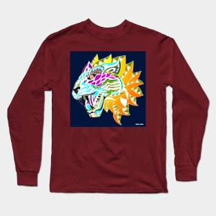 mayan tiger in ecopop pattern zentangle Long Sleeve T-Shirt